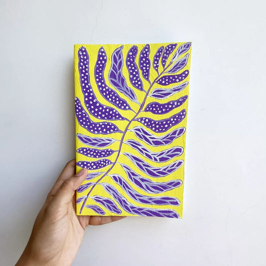 Lilac Leaf | Hand-painted Notebook