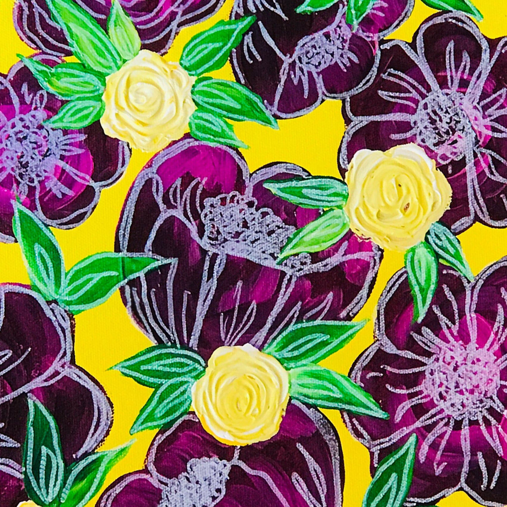 Plum Petals | Painting Painting feb & flowers 