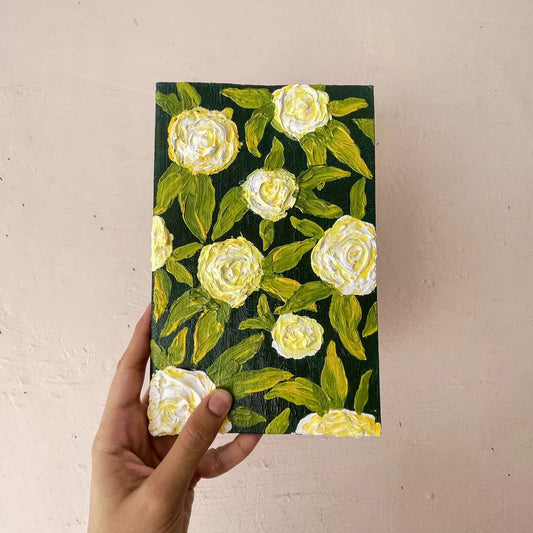 Whimsy White | Hand-painted Notebook
