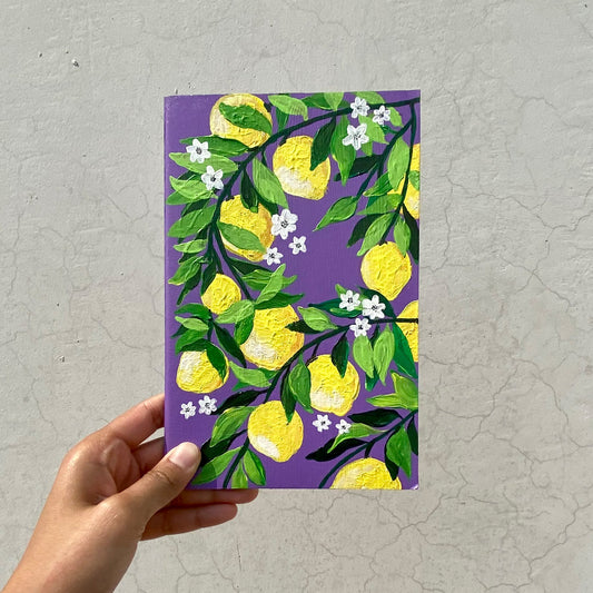 Lemon Lilac | Hand-painted Notebook